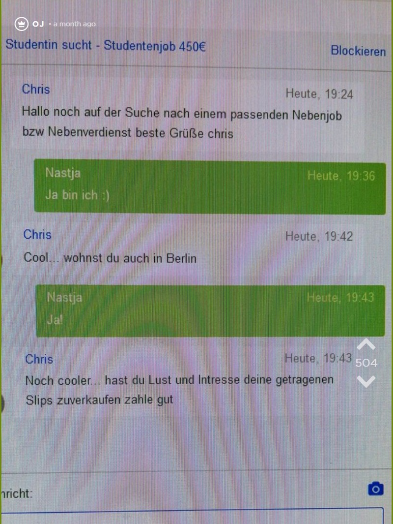 Studentin sucht einen Nebenjob auf Ebay Kleinanzeigen