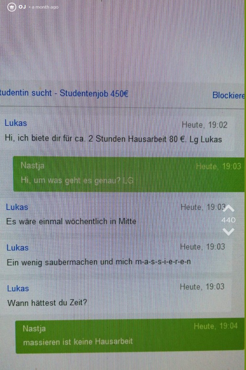 Studentin sucht einen Nebenjob auf Ebay Kleinanzeigen