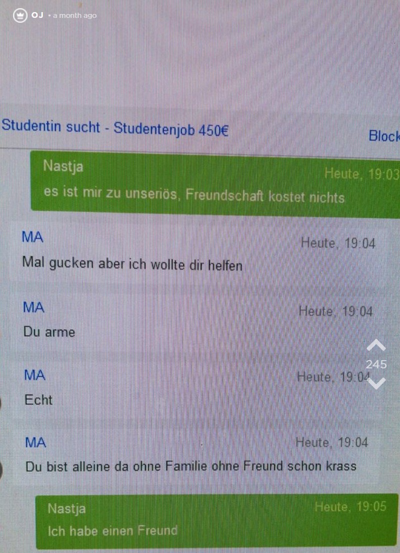 Studentin sucht einen Nebenjob auf Ebay Kleinanzeigen