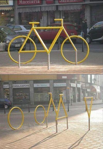 Optische Täuschung, die aussieht wie ein Fahrrad