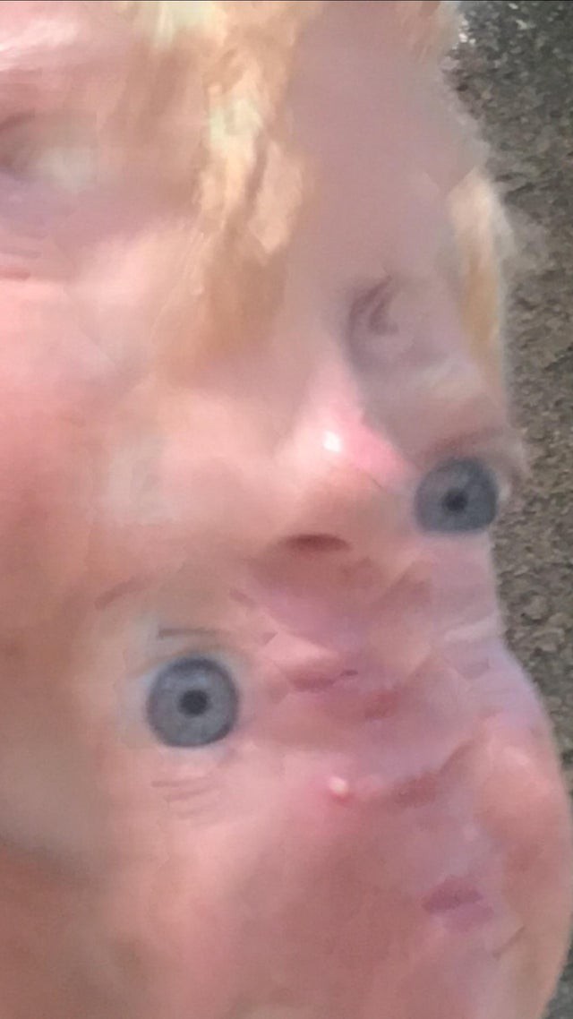 Ein verschwommenes Gesicht