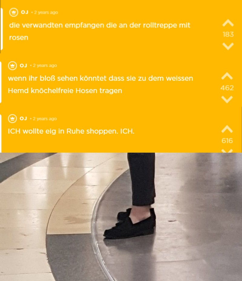 Oj weiß nicht wie er da hinein geraten ist, weil er einfach nur shoppen wollte