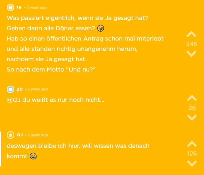 Alle fragen sich auf Jodel wie es nach dem Heiratsantrag weitergehen wird