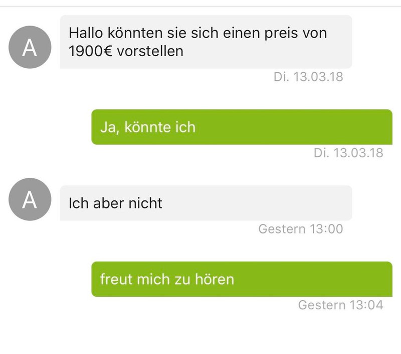Chatverlauf bei Ebay macht keinen Sinn