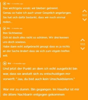 Die Eskalation folgt als OJ die Nachbarin im Hausflur begegnet