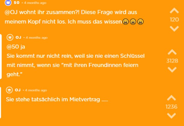 OJ und seine Ex-Freundin wohnen zusammen