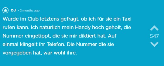 OJ wurde ihm Club von einem Mädchen angesprochen