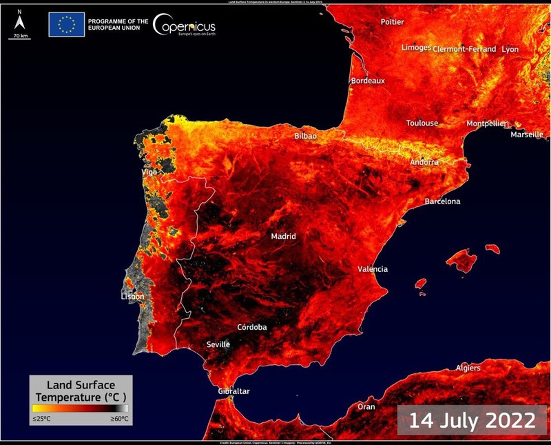 Die Hitzewelle über Spanien ist echt heftig