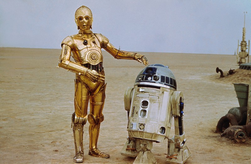 Zu sehen sind die Charaktere C-3PO und R2-D2 aus Star Wars.