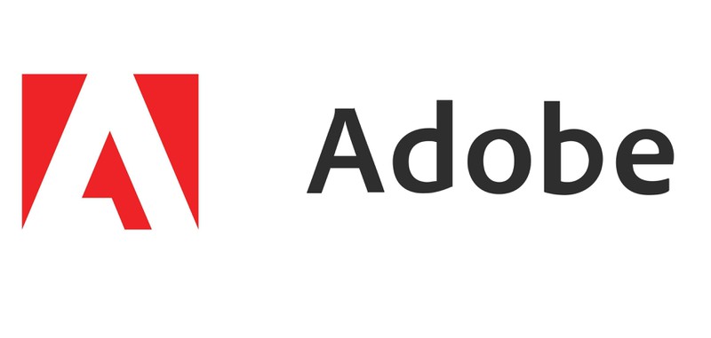 Adobe Markenlogo auf weißem Hintergrund.