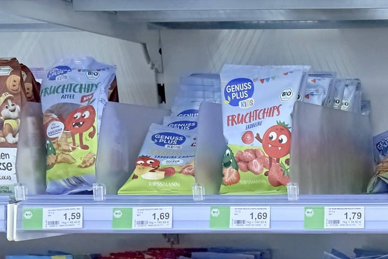 Salmonellen-Gefahr in GENUSSPLUS KIDS Fruchtchips bei Rossmann.