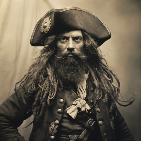 Blackbeard, eigentlich Edward Teach oder Thatch, war ein berüchtigter Pirat des 18. Jahrhunderts.