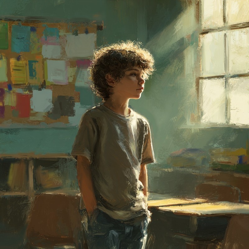 Er hat anscheinend ein anderes Kälteempfinden, als seine Lehrerin.