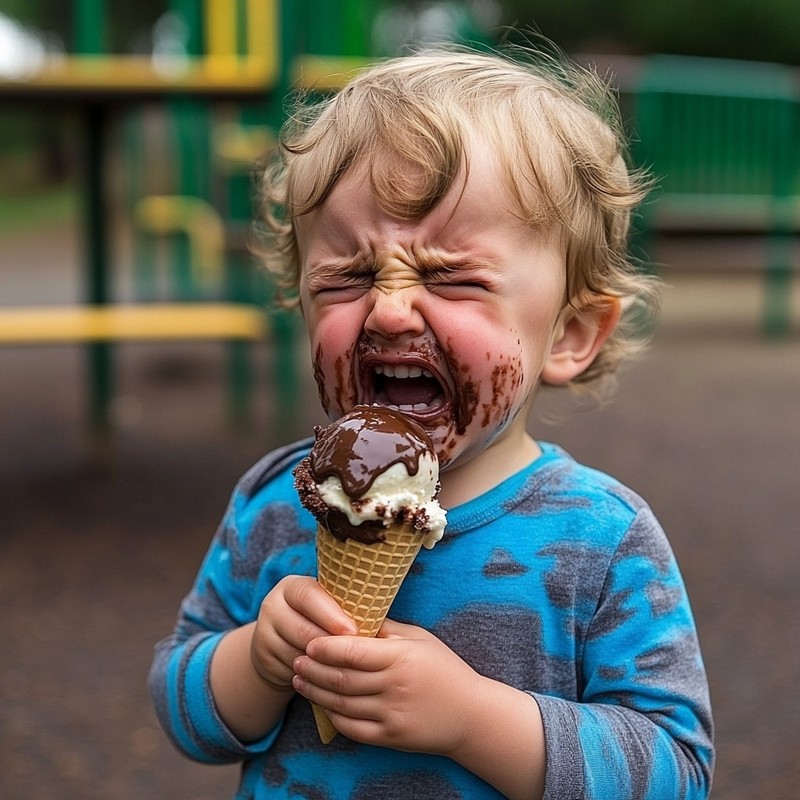 Eis, Schokolade und Co. können dein Kind wegen dem vielen Zucker schnell reizbar machen.