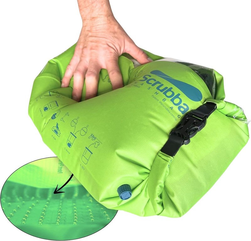 Die Scrubba Washbag ist ideal für längere Campingtrips ohne Zugang zu Waschmöglichkeiten.