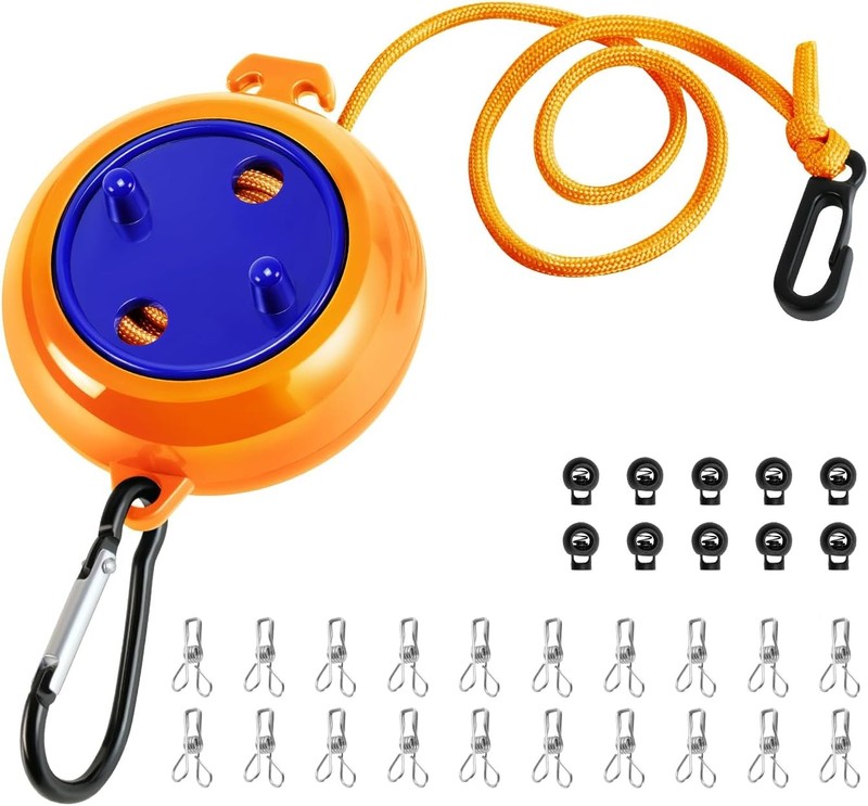 Eine ausziehbare Wäscheleine ist ein must-have Gadget für jeden Campingurlaub.