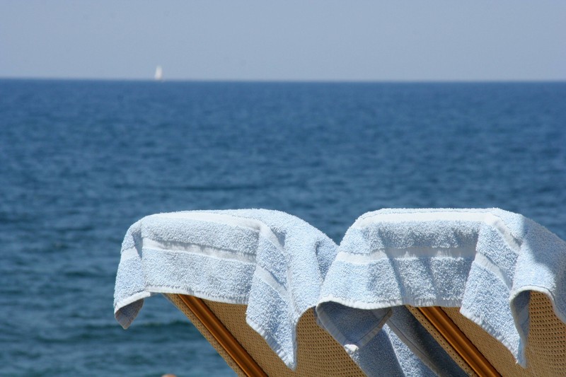 Auf Badehandtüchern finden sich meist Linien.