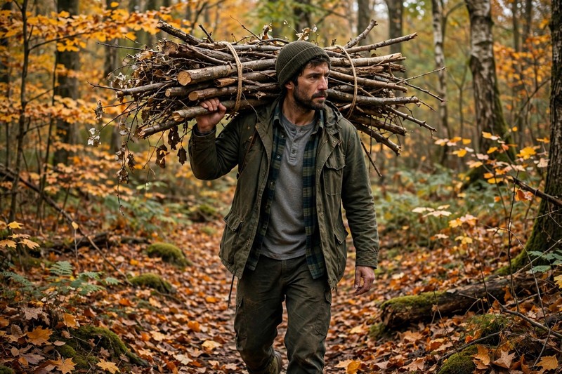 Herumliegendes Holz im Wald sammeln kann mit einem hohen Bußgeld geahndet werden.