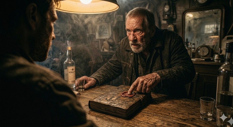 Ein alter Mann bricht sein jahrzehntelanges Schweigen und offenbart, dass der Hafen nicht nur Schiffe, sondern auch Seelen verschlungen hat.