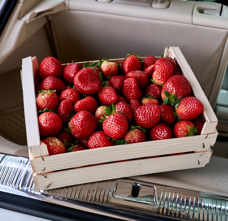 Erdbeeren sollte man lieber nicht im Kofferraum transportieren.